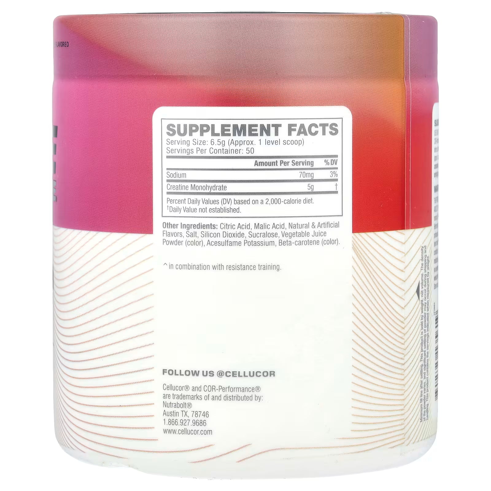 Cellucor Creatina Monohidratada Con Sabor 321 gr