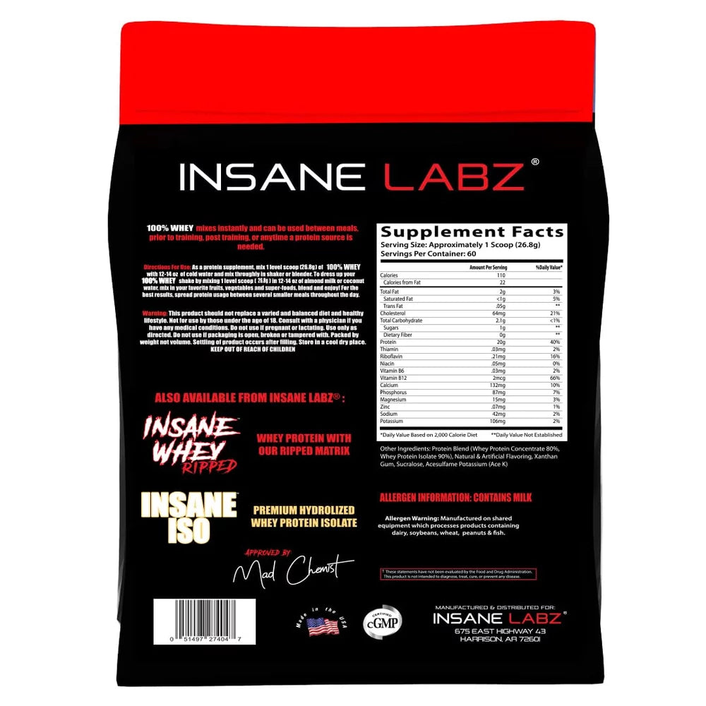 Insane Labz 100% Whey Protein 1.6 Kg (3.5 lb)