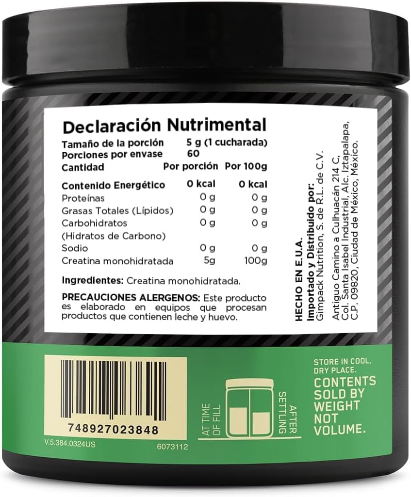 Optimum Nutrition Creatina Micronizada Sin Sabor 300 g