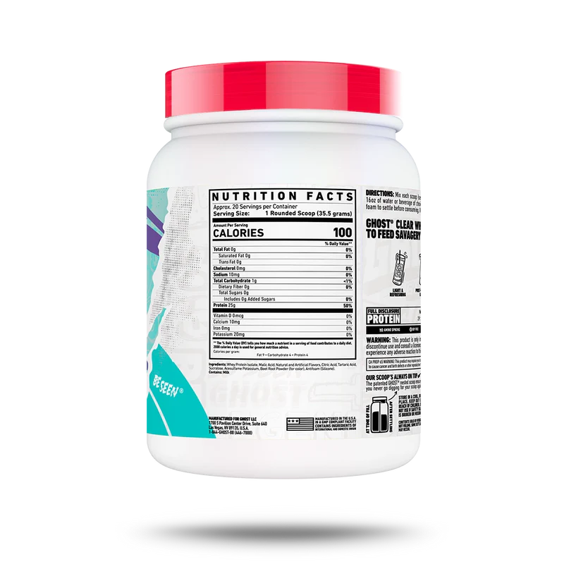 Ghost Whey Clear Protein Isolate 710 gr (1.57 lb)