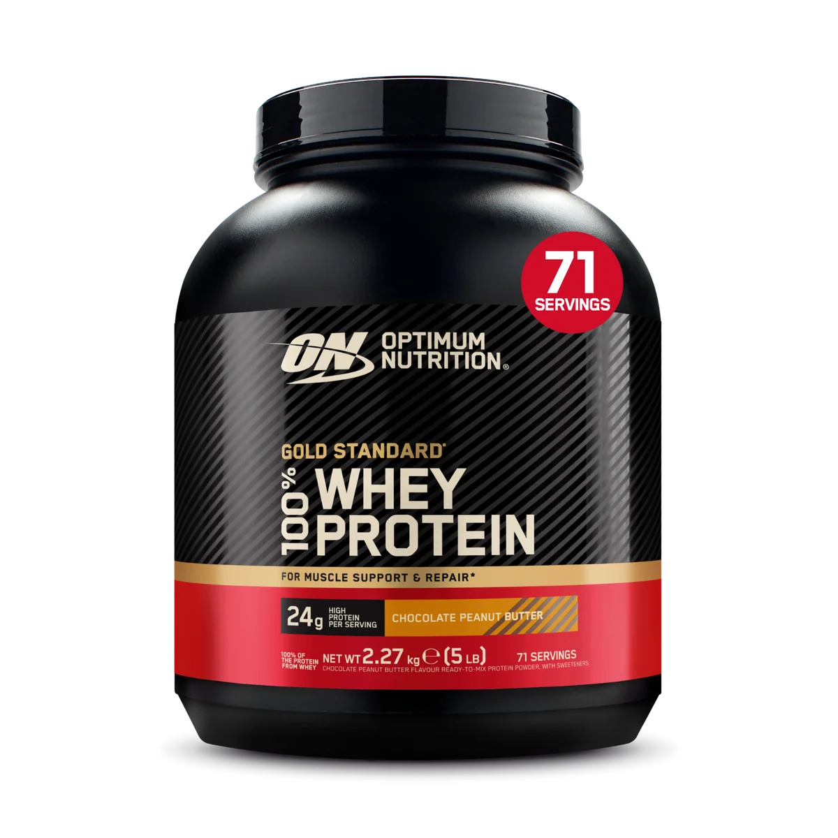 Optimum Nutrition 100% Whey Protein 2.29 Kg (5.05 Lb)