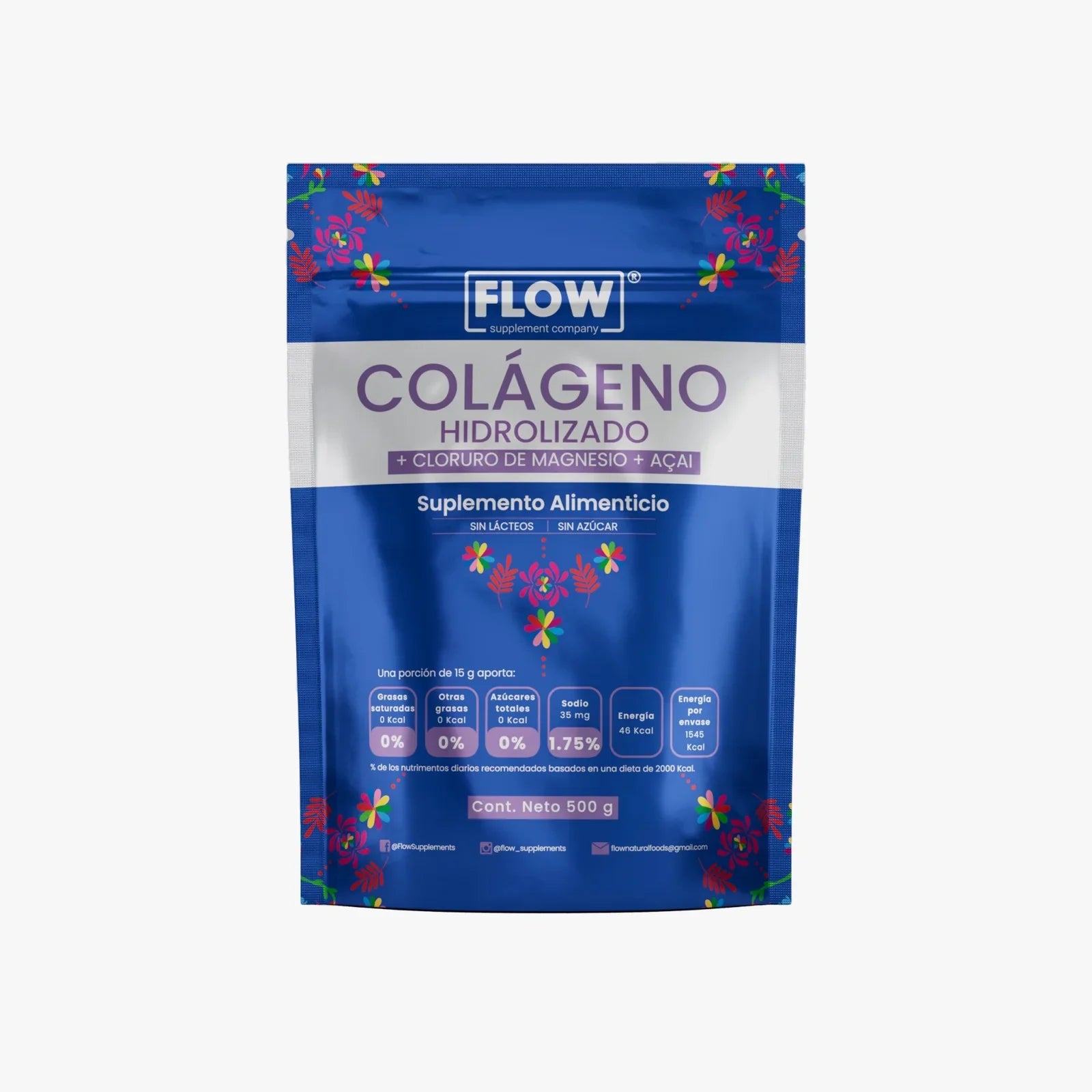 Flow Colágeno Hidrolizado + Cloruro de Magnesio 500 gr