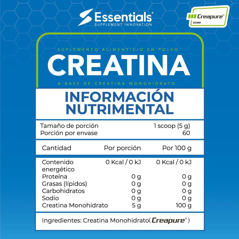Essentials Creatina Monohidratada Creapure 500 gr