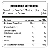 Meta Nutrition Creatina Creapure 100% Alemana Sin Sabor 300 gr
